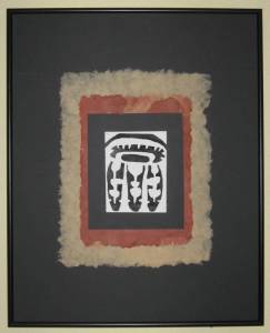 Birdman relief print on handmade paper